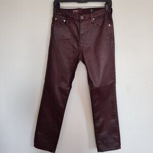 Ladies SZ 27 Adriano Goldschmied Burgundy Straight Crop Jean